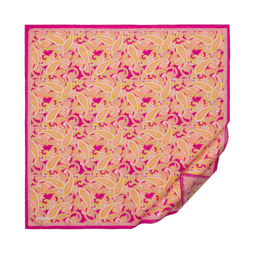Fucshia Mezopotamya Model 01 Print Tencel Scarf