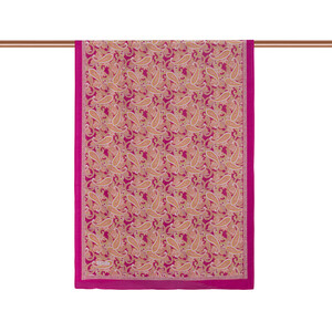 Fucshia Mezopotamya Model 01 Print Tencel Scarf - Thumbnail