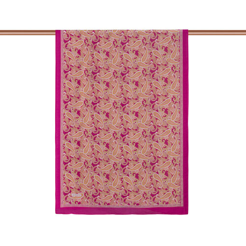 Fucshia Mezopotamya Model 01 Print Tencel Scarf