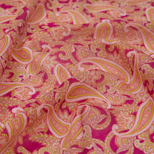 Fucshia Mezopotamya Model 01 Print Tencel Scarf