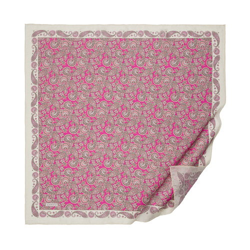 Fucshia Mezopotamya Model 02 Print Tencel Scarf