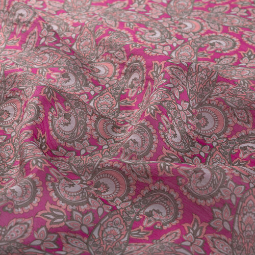 Fucshia Mezopotamya Model 02 Print Tencel Scarf