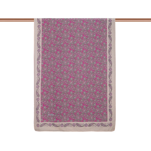 Fucshia Mezopotamya Model 02 Print Tencel Scarf