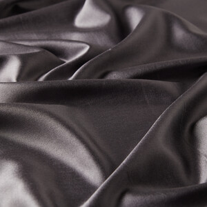 وشاح للرقبة من الحرير ذو وجهين باللون الفحمي - Thumbnail