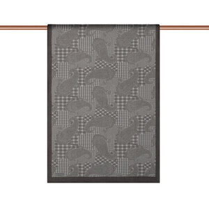 ipekevi - Füme Gri Yamalı Paisley Desenli Tensel Şal (1)