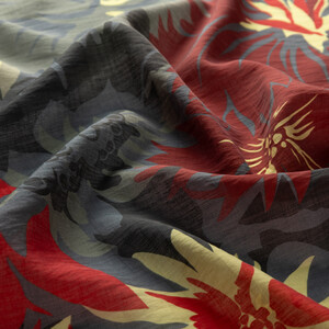 Füme Nihavent Desenli Tensel Şal - Thumbnail