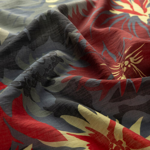 Füme Nihavent Desenli Tensel Şal 