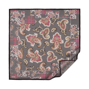 ipekevi - Füme Patchwork Desenli Tensel Eşarp