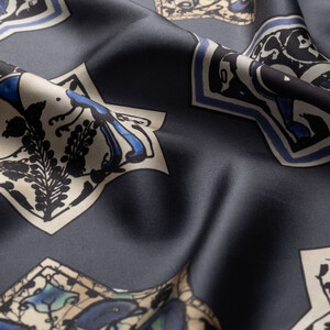 Füme Selçuklu Tivil İpek Eşarp - Thumbnail