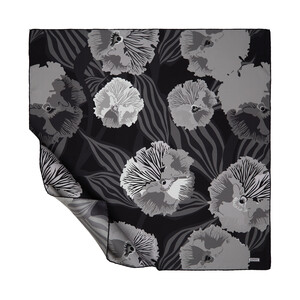 ipekevi - ايشارب حرير تويل تصميم ورود لون رمادي