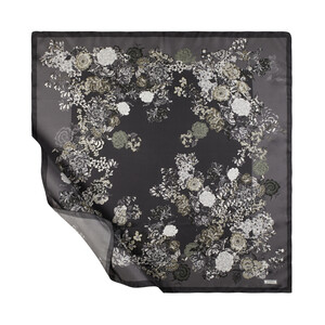 ipekevi - ايشارب حرير تويل تصميم ورود لون رمادي