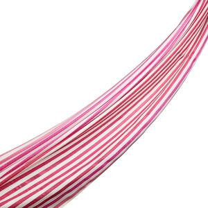 Fuschia Striped Silk Scarf - Thumbnail