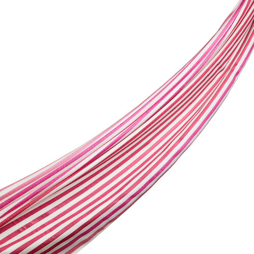 Fuschia Striped Silk Scarf