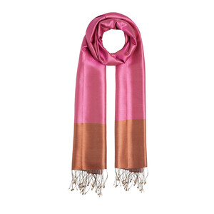 Fuschsia Red Reversible Silk Scarf - Thumbnail