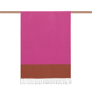 Fuschsia Red Reversible Silk Scarf - Thumbnail