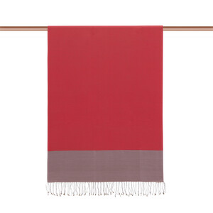 Fuschsia Red Reversible Silk Scarf - Thumbnail
