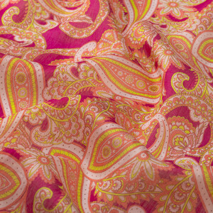 ipekevi - Fuşya Mezopotamya Model 01 Desenli Tensel Eşarp (1)