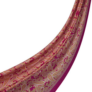 Fuşya Mezopotamya Model 01 Desenli Tensel Şal - Thumbnail