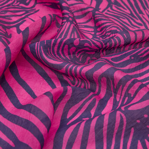 Fuşya Zebra Desenli Tensel Şal