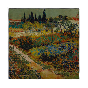 Garden at Arles Satin Silk Pocket Square - Thumbnail