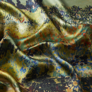 Garden at Arles Satin Silk Pocket Square - Thumbnail