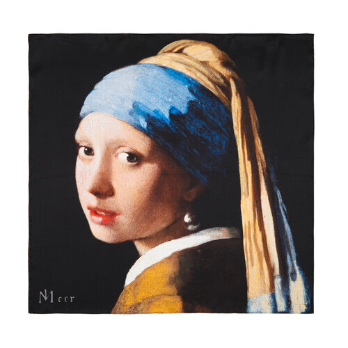 Girl with a Pearl Earring Satin Silk Pocket Square