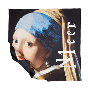 Girl with a Pearl Earring Satin Silk Scarf - Thumbnail