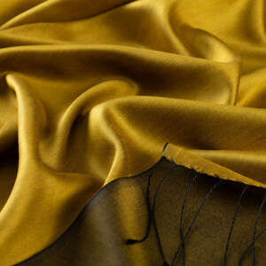 ipekevi - Gold Black Reversible Silk Scarf (1)