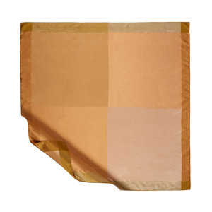 Gold Block Frame Silk Scarf - Thumbnail