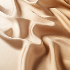Gold Cream Gradient Satin Silk Scarf - Thumbnail