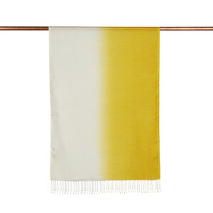 Gold Ecru Gradient Silk Scarf - Thumbnail