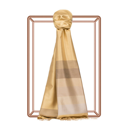 Gold Elitist Striped Silk Scarf