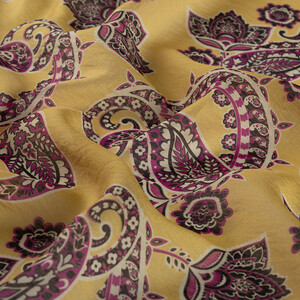 ipekevi - Gold Fuchsia Mezopotamya Model 04 Print Tencel Scarf (1)