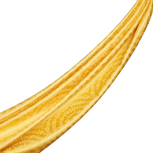 Gold Golden Horn Pattern Silk Scarf Shawl