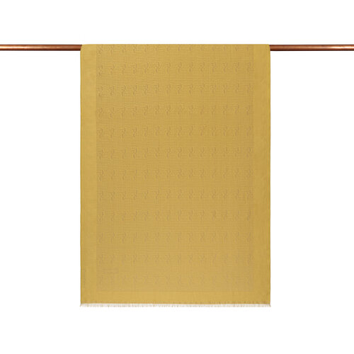 Gold IE Monogram Cotton Silk Scarf