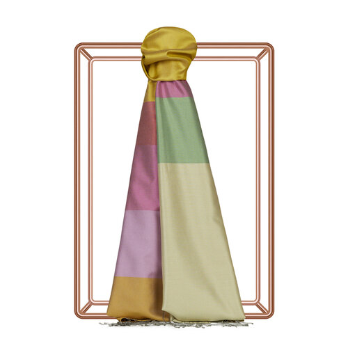 Gold Kushak Striped Silk Scarf