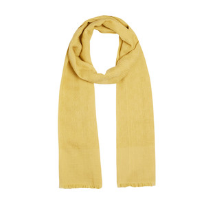 Gold Maze Print Cotton Scarf - Thumbnail