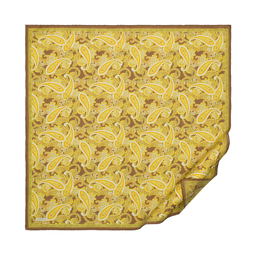 Gold Mezopotamya Model 01 Print Tencel Scarf