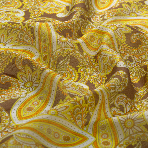 Gold Mezopotamya Model 01 Print Tencel Scarf