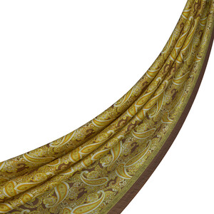 Gold Mezopotamya Model 01 Print Tencel Scarf - Thumbnail
