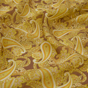 Gold Mezopotamya Model 01 Print Tencel Scarf - Thumbnail