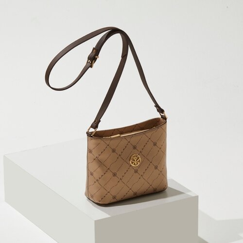 Gold Monogram Long Handle Tote Bag