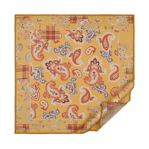 Gold Patchwork Patterned Tencel Scarf