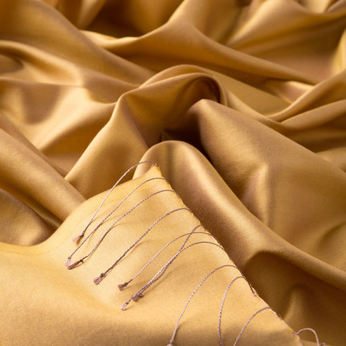 Gold Plain Silk Scarf