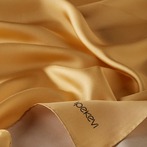 ipekevi - Gold Plain Silk Twill Scarf (1)
