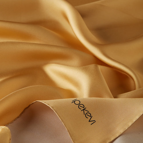 Gold Plain Silk Twill Scarf