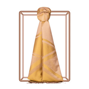 Gold Retro Zigzag Silk Scarf - Thumbnail