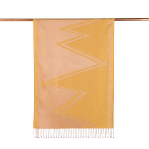 ipekevi - Gold Retro Zigzag Silk Scarf (1)