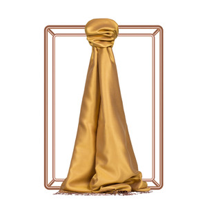 Gold Reversible Silk Scarf - Thumbnail