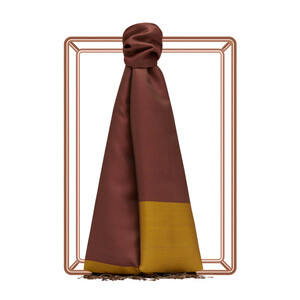 ipekevi - Gold Brick Red Reversible Silk Scarf (1)